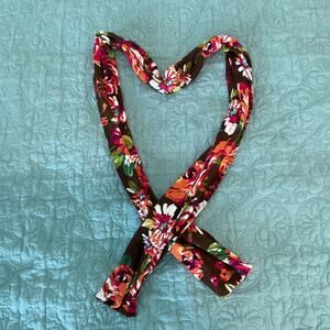 Vera Bradley English Rose Cotton Blend Knit Skinny Scarf 65 x 7